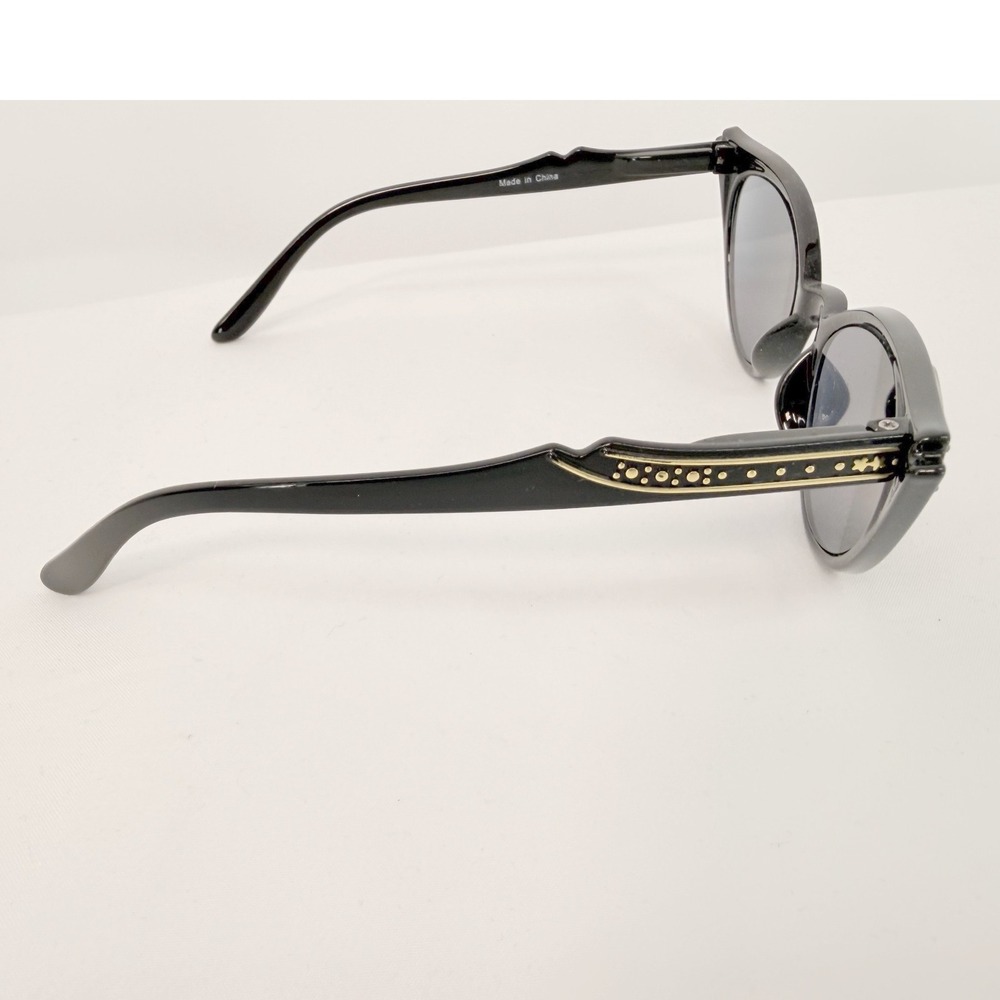 Foster Grant Cat Eye Reading Glasses Black Rhinestone Accent +1.75 w/Case 104-55 - Picture 7 of 11